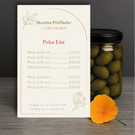 Mediterranean & Elegant Price List Flyer