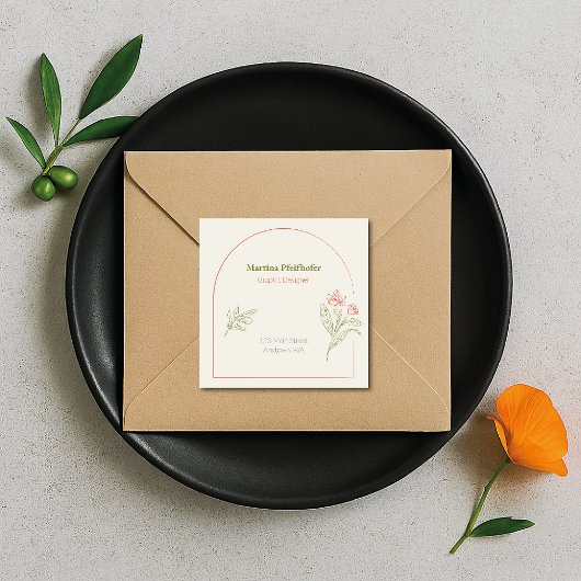 Mediterranean & Elegant Quadratischer Aufkleber