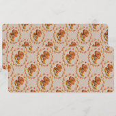 Mediterranean floral wreath pattern warm orange fl einladung (Vorne/Hinten)