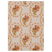 Mediterranean floral wreath pattern warm orange fl klemmbrett (Rückseite)