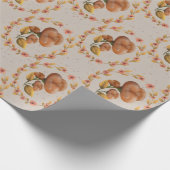 Mediterranean floral wreath pattern warm orange le geschenkpapier (Ecke)