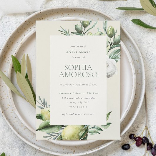 Mediterranean Garden Bridal Dusche Einladung