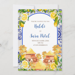 Mediterranean Haldi lädt zur italienischen Dekorat Einladung