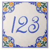 Mediterranean House Number – Arancia Fliese (Vorderseite)