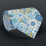 Mediterranean hues/ Azulejo tiles Krawatte<br><div class="desc">A patchwork of hand‑painted azulejo‑inspired tiles</div>