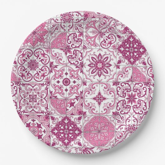 Mediterranean hues/ Azulejo tiles Pappteller (Vorderseite)