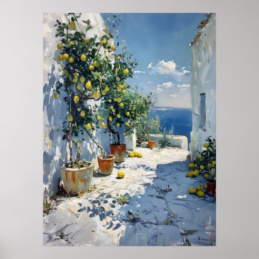 Mediterranean Impressionism with Lemons Poster (Vorne)