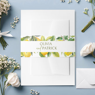 Mediterranean Italy Greece Lemon Vibrant Wedding Einladungsbanderole