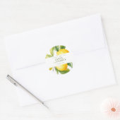 Mediterranean Italy Greece Lemon Vibrant Wedding Runder Aufkleber (Umschlag)