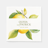 Mediterranean Italy Greece Lemon Vibrant Wedding Serviette (Vorderseite)