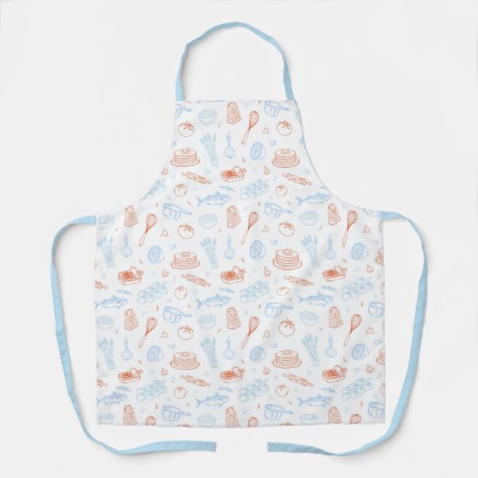 Mediterranean Kitchen Culinary Pattern Chef Apron Schürze (Vorderseite)