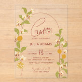 Mediterranean Lemon Amalfi Coast Baby Shower Acryleinladungen (Vorderseite)