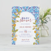 Mediterranean Lemon Amalfi Coast Baby Shower Einladung (Stehend Vorderseite)