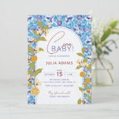 Mediterranean Lemon Amalfi Coast Baby Shower Einladung (Stehend Vorderseite)