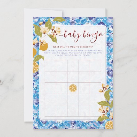 Mediterranean Lemon Amalfi Coast Baby Shower Einladung (Vorderseite)