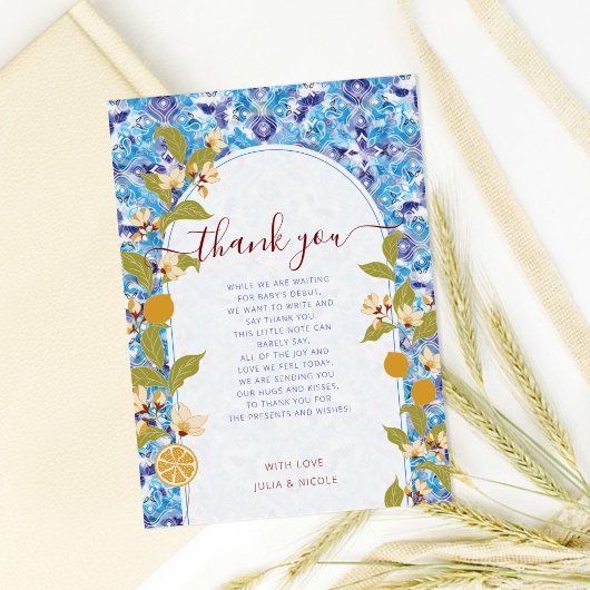 Mediterranean Lemon Amalfi Coast Baby Shower Einladung