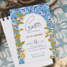 Mediterranean Lemon Amalfi Coast Baby Shower Einladung