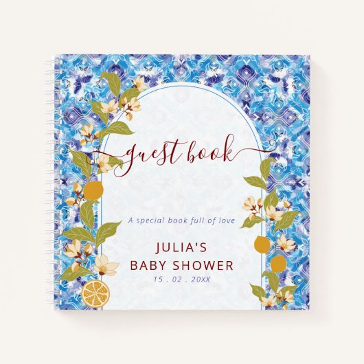 Mediterranean Lemon Amalfi Coast Baby Shower Notizblock (Vorderseite)