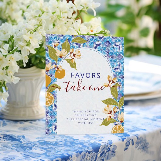 Mediterranean Lemon Amalfi Coast Baby Shower Poster