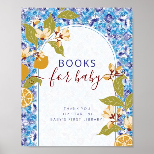 Mediterranean Lemon Amalfi Coast Baby Shower Poster (Vorne)