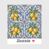Mediterranean Lemon Azulejo Tile Aufkleber (Blatt)