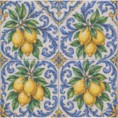 Mediterranean Lemon Azulejo Tile Aufkleber (Vorderseite)