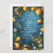 Mediterranean Lemon Bliss Wedding Einladung (Vorderseite)