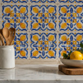 Mediterranean Lemon Blossom Ceramic Hand Painted Fliese