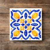 Mediterranean Lemon Blossom Ceramic Hand Painted Fliese