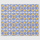 Mediterranean Lemon Blossom Ceramic Hand Painted Geschenkpapier (Flach)