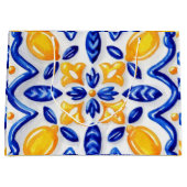 Mediterranean Lemon Blossom Ceramic Hand Painted Große Geschenktüte (Vorderseite)