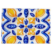 Mediterranean Lemon Blossom Ceramic Hand Painted Große Geschenktüte (Rückseite)