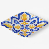 Mediterranean Lemon Blossom Ceramic Hand Painted  Pappteller (Gewinkelt)