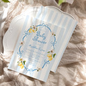 Mediterranean Lemon Blue Bows Baby Dusche Einladung