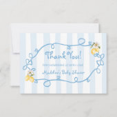 Mediterranean Lemon Blue Bows Dankeschön Karte (Vorderseite)