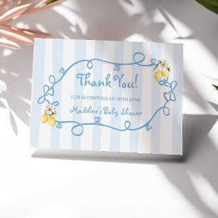 Mediterranean Lemon Blue Bows Dankeschön Karte