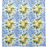Mediterranean Lemon Blue Duschvorhang (Vorderseite)