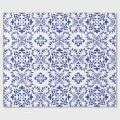 Mediterranean Lemon Blue Mosaic Tile Wedding Geschenkpapier (Flach)