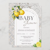 Mediterranean Lemon Boho Tiles Baby Shower Einladung (Vorne/Hinten)