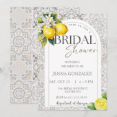 Mediterranean Lemon Boho Tiles Brautparty Einladung (Vorne/Hinten)