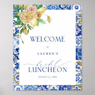 Mediterranean Lemon Bridal Luncheon Willkommen Poster