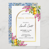 Mediterranean Lemon Bridal Shower Einladung (Vorne/Hinten)