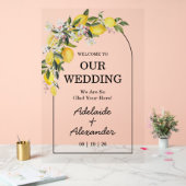 Mediterranean Lemon Citrus Wedding Collection Acrylschild (Hochzeit)