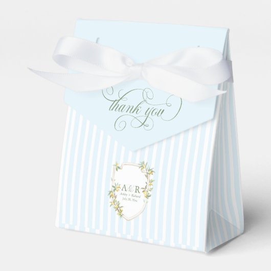 Mediterranean Lemon Crest Wedding Geschenkschachtel (Vorderseite)