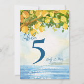 Mediterranean Lemon Grove Wedding Table Number Dankeskarte (Vorderseite)