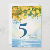 Mediterranean Lemon Grove Wedding Table Number Dankeskarte (Rückseite)