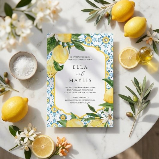 Mediterranean Lemon | Italian Amalfi Wedding Einladung
