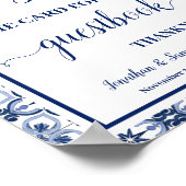 Mediterranean Lemon Leave Card Here Wedding Shower Poster (Ecke)