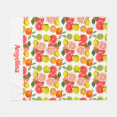 Mediterranean Lemon  Leaves name Fleece Blanket (Vorderseite (Horizontal))