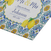 Mediterranean Lemon Mr & Mrs. Gift for Newlyweds Schneidebrett (Ecke)